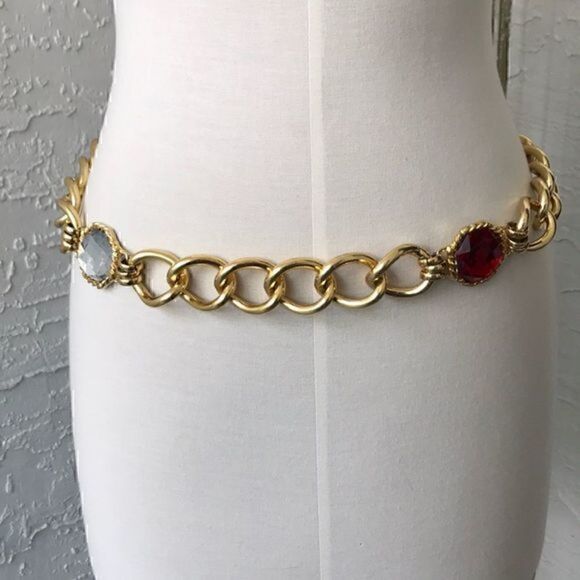 Bejeweled Metallic belt made in France - Picture 6 of 8